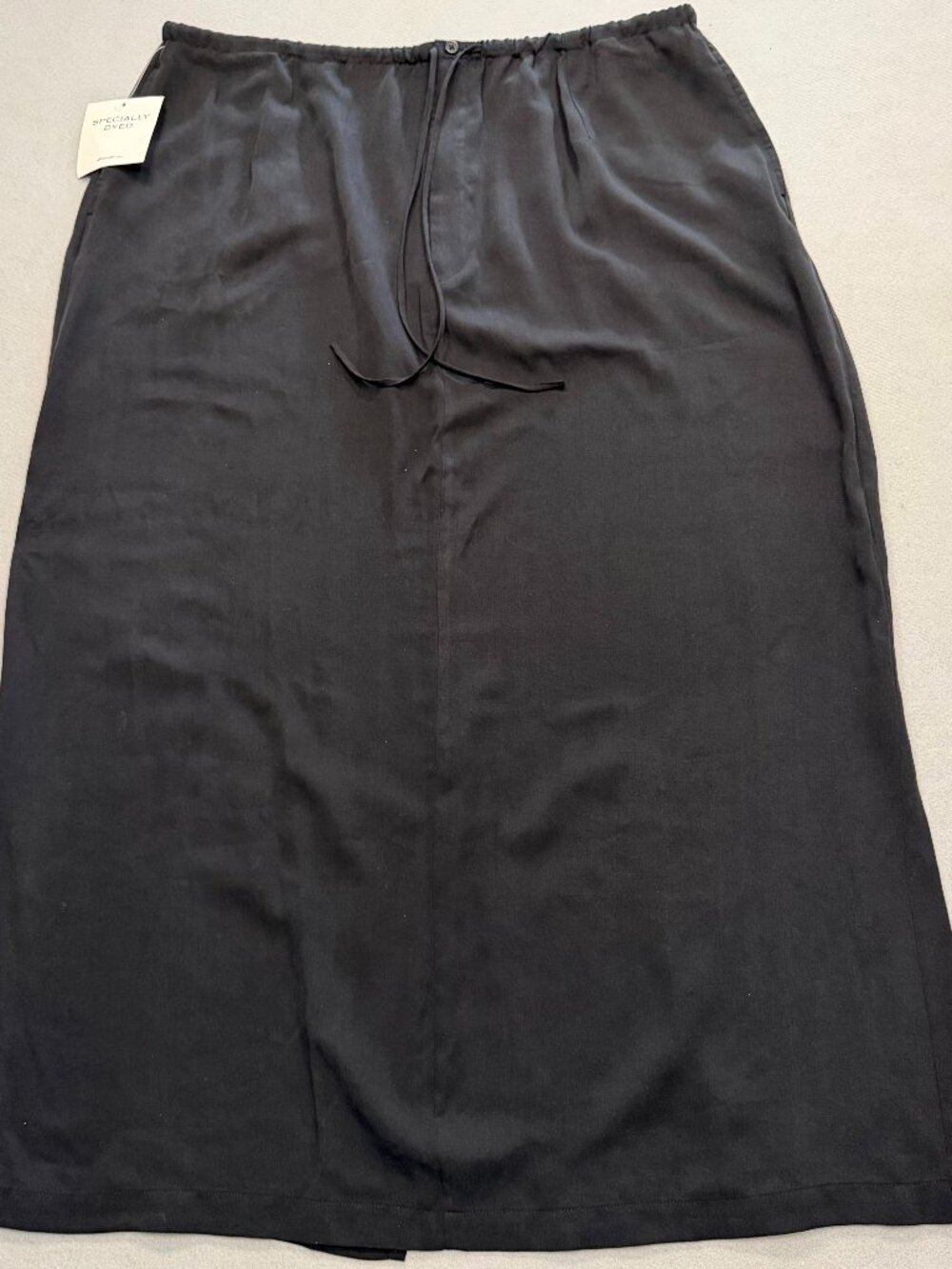 Eddie Bauer NWT Black Tencel Maxi Skirt XXL Drawstring